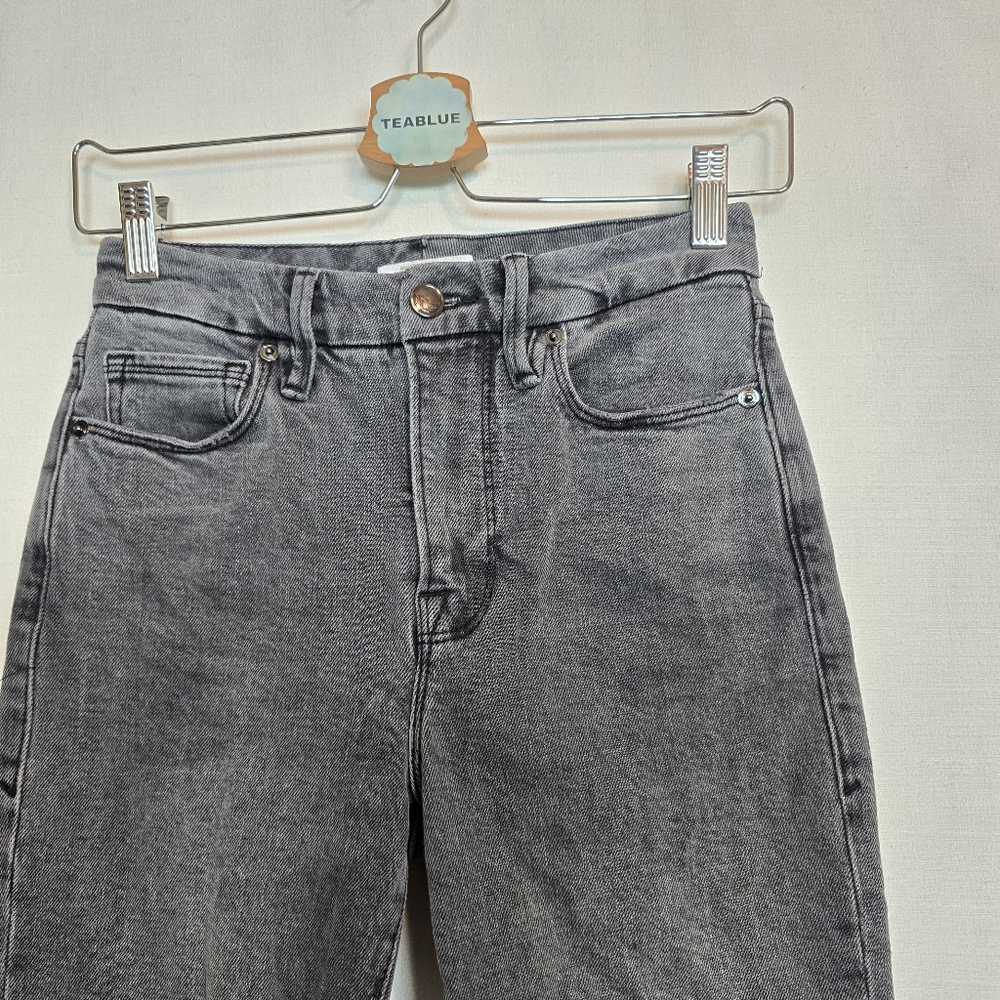 Good American Good Classic Raw Hem Jeans GCRH625TFT Size 0/25 - Picture 7 of 11